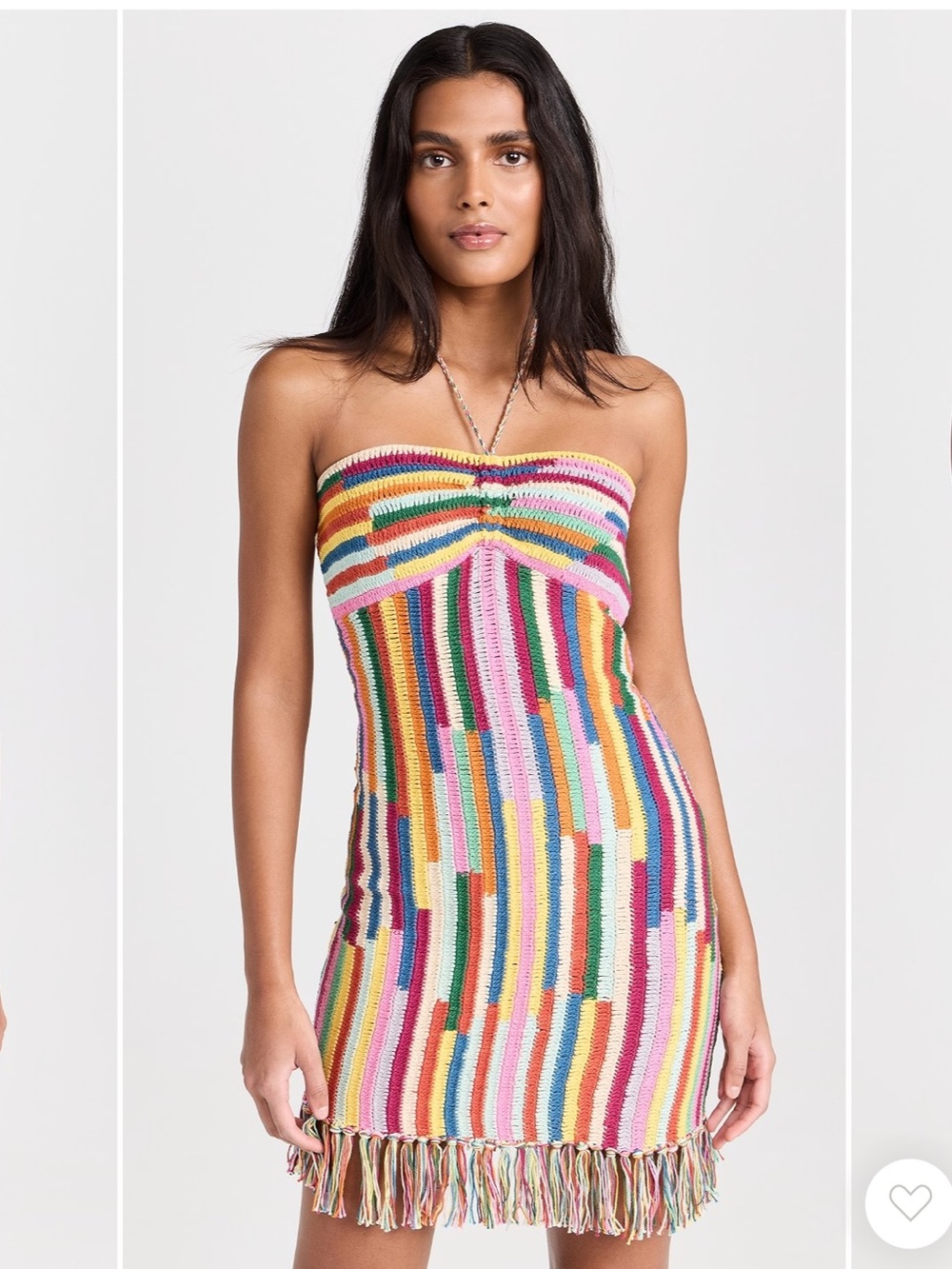 NWT SAYLOR Tulla Multicolor Crochet Mini Dress with Fringe Hem
